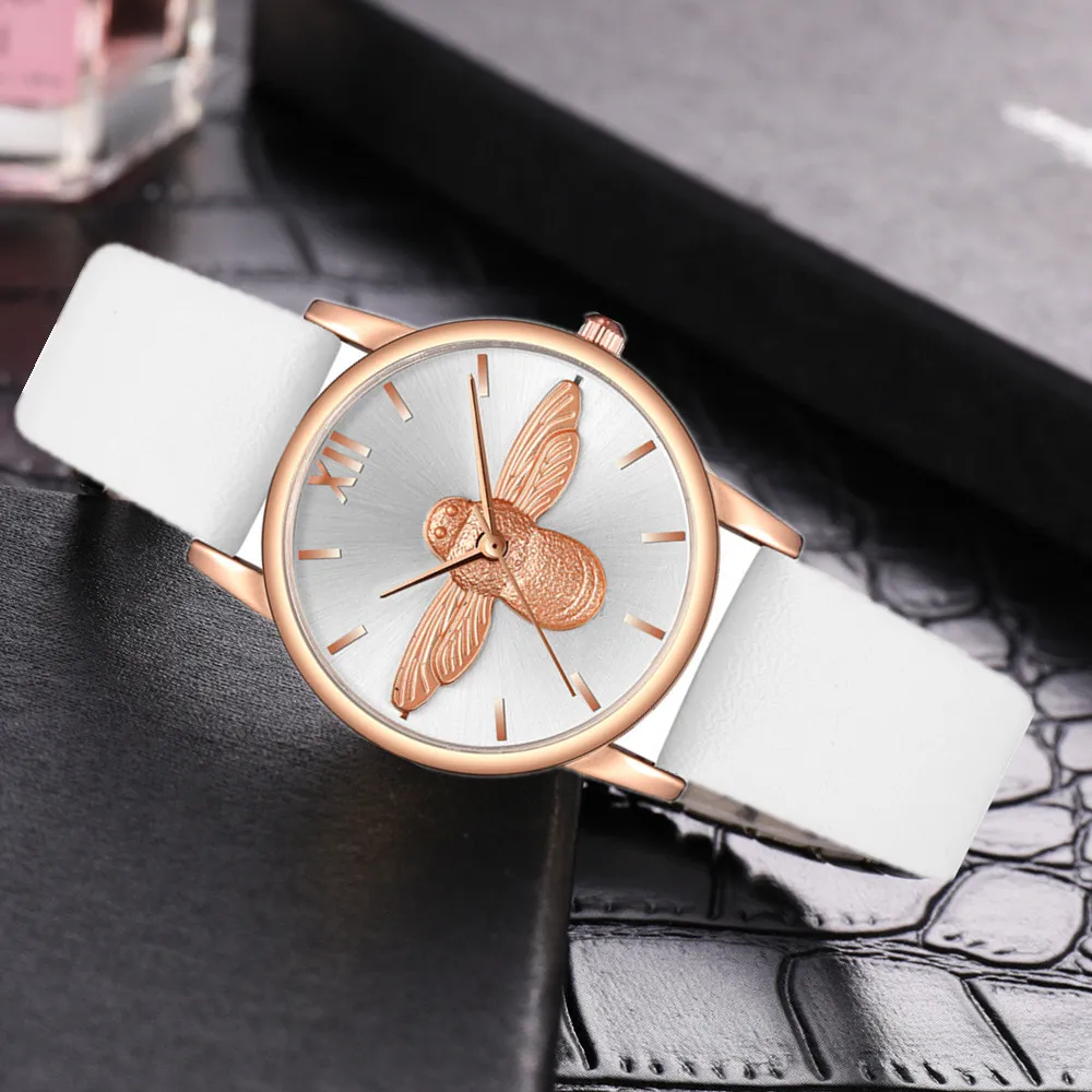 Famous Brand 3D Little Bee Quartz Watch Women Fashion Casual Dress Wristwatch Female Leather Strap Quartz Clock Relogio Feminino
Famous Brand 3D Little Bee Quartz Watch Women Fashion Casual Dress Wristwatch Female Leather Strap Quartz Clock Relogio Feminino