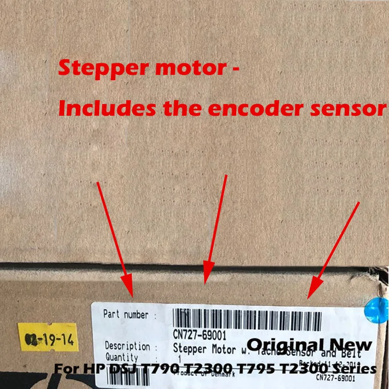 Original New For HP DesignJet T795 T790 T1300 T2300 Z5400 Stepper motor - Includes the encoder sensor and belt CN727-69001 
Original New For HP DesignJet T795 T790 T1300 T2300 Z5400 Stepper motor - Includes the encoder sensor and belt CN727-69001
