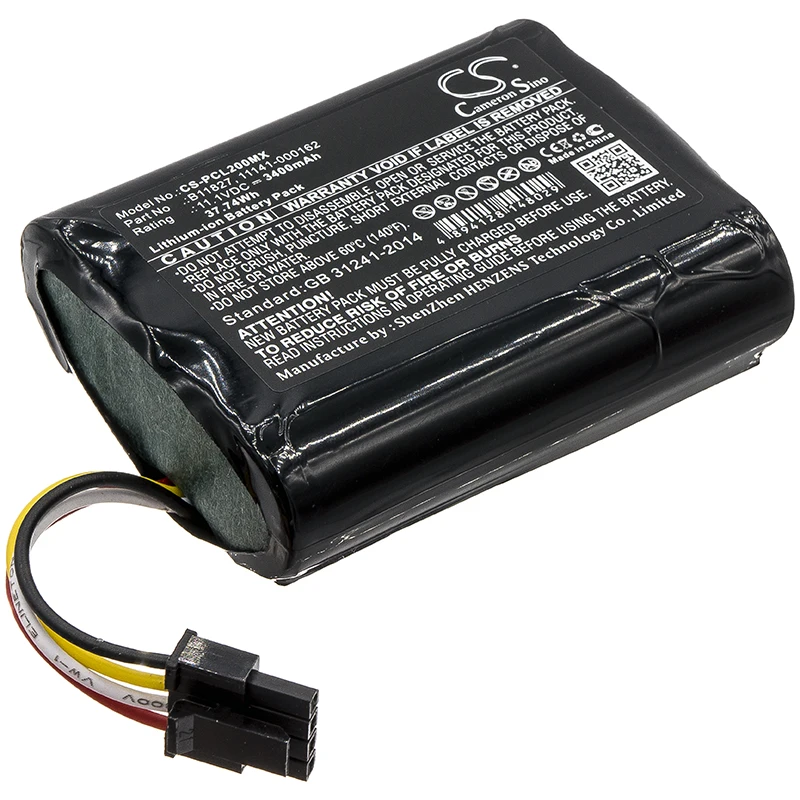 

CS 3400mAh/37.74Wh battery for Physio-Control 1150-000018,LifePak 20e Defibrillator, Code 11141-000162, B11827