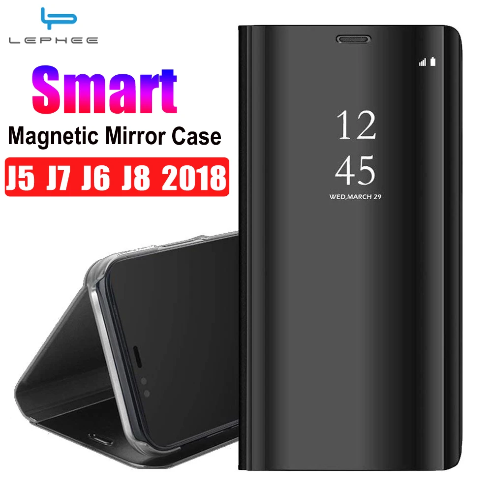 Умный зеркальный чехол для телефона Samsung Galaxy J3 J5 J7 2017 j4 Plus 2016 j530 j730 кожаный |