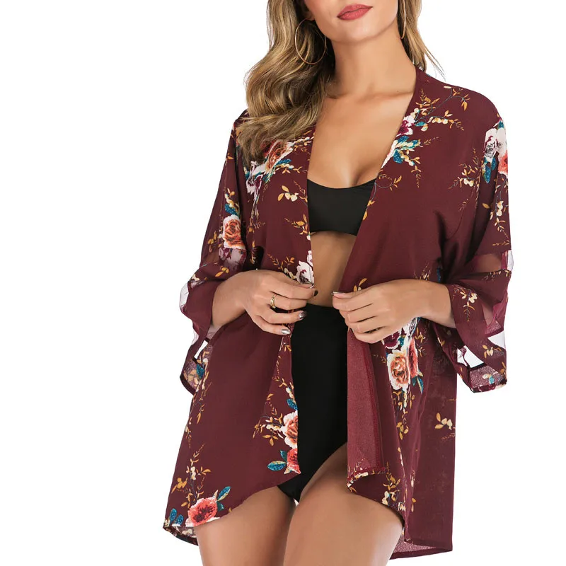 2020 Summer Women Beach Swim Cover-Ups Floral Printed Summer Chiffon Bikinis Cover Mesh Patchwork Beach Outwear
2020 Summer Women Beach Swim Cover-Ups Floral Printed Summer Chiffon Bikinis Cover Mesh Patchwork Beach Outwear