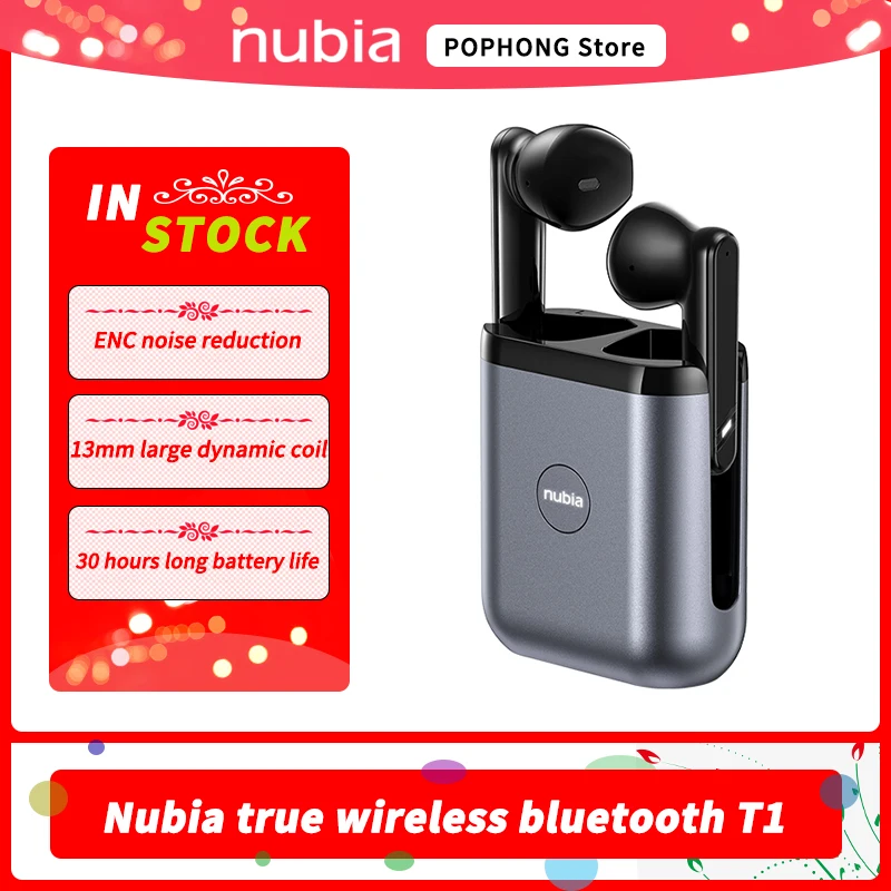 Фото Наушники NUBIA TWS T1 беспроводные Bluetooth-наушники для RedMagic 6s Pro наушники-вкладыши ENC с