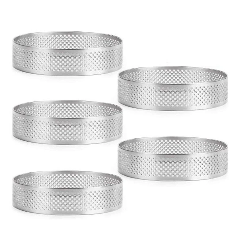 5 Pcs Circular Porous Tart Ring Bottom Tower Pie Cake Mould Baking Tools Heat-Resistant Perforated Cake Mousse Ring, 8cm
5 Pcs Circular Porous Tart Ring Bottom Tower Pie Cake Mould Baking Tools Heat-Resistant Perforated Cake Mousse Ring, 8cm