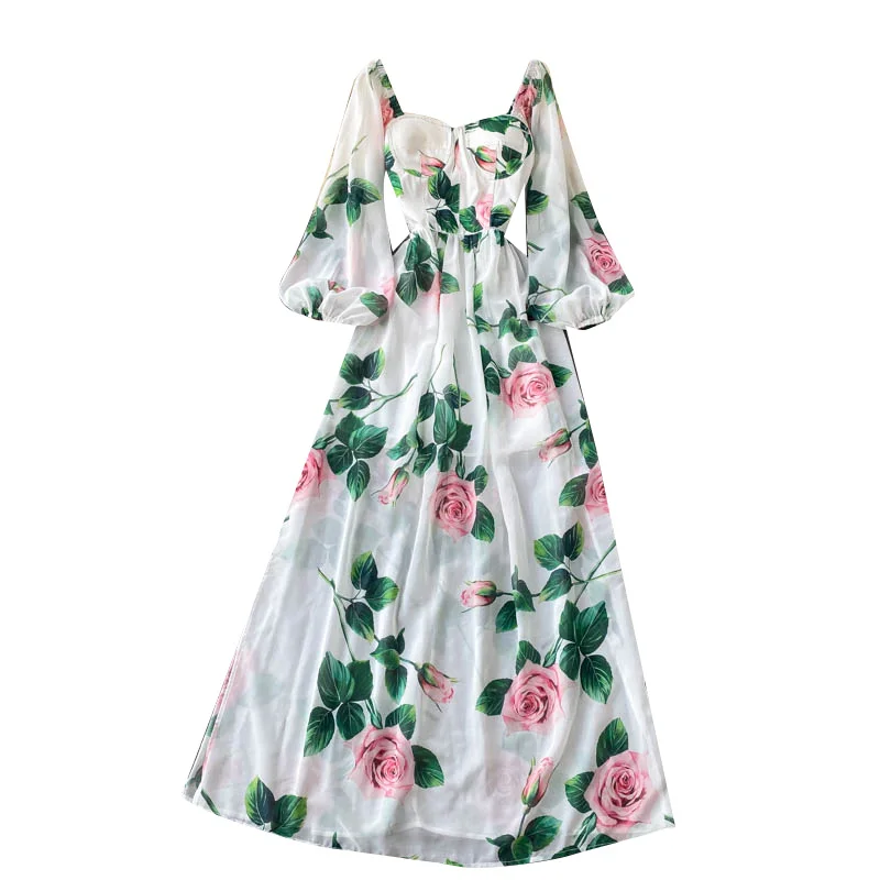 Holiday Party Dress Women Elegant Floral Print Fairy Chiffon Long Dresses Ladies Sweet Square Neck Boho Maxi Dress
Holiday Party Dress Women Elegant Floral Print Fairy Chiffon Long Dresses Ladies Sweet Square Neck Boho Maxi Dress