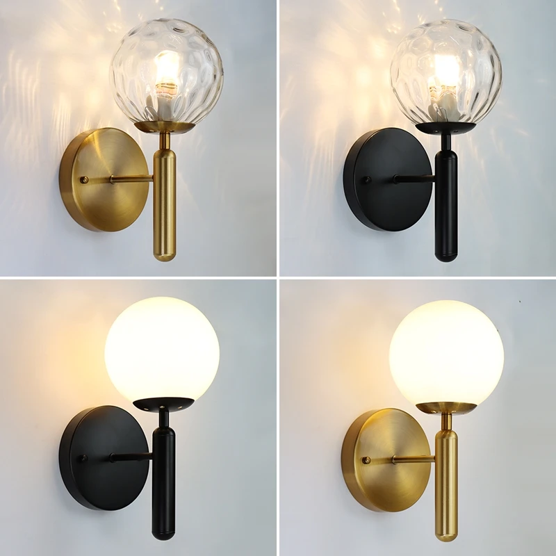 Nordic Modern Wall Lamp Beside Bedroom Glass Ball E27 LED Wall Lights Fixtures Indoor Lighting Bathroom Mirror Stair Lighting
Nordic Modern Wall Lamp Beside Bedroom Glass Ball E27 LED Wall Lights Fixtures Indoor Lighting Bathroom Mirror Stair Lighting