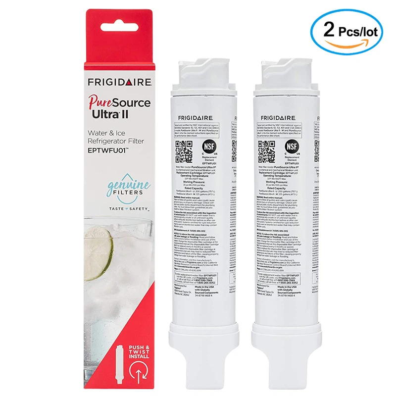 Replace Frigidaire EPTWFU01 PureSource Ultra II Refrigerator Water Filter, 1 Count, White ,Pack of 2
Replace Frigidaire EPTWFU01 PureSource Ultra II Refrigerator Water Filter, 1 Count, White ,Pack of 2