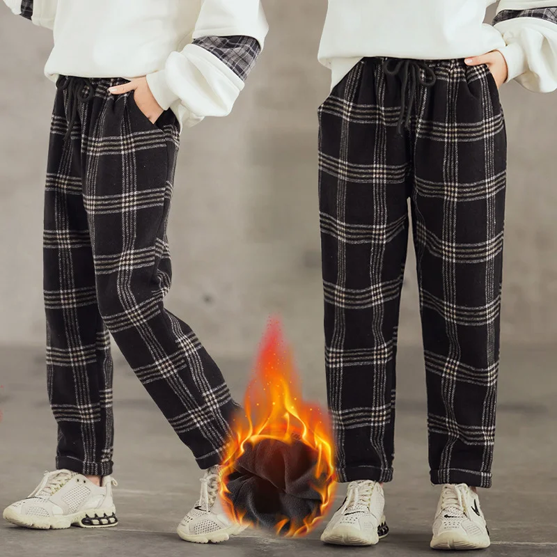 Teenage Girls Pants Winter Fleece Casual Woolen Pants Thick Retro Plaid Kids Pants School Children Trousers 12 13 14 15 Years
Teenage Girls Pants Winter Fleece Casual Woolen Pants Thick Retro Plaid Kids Pants School Children Trousers 12 13 14 15 Years