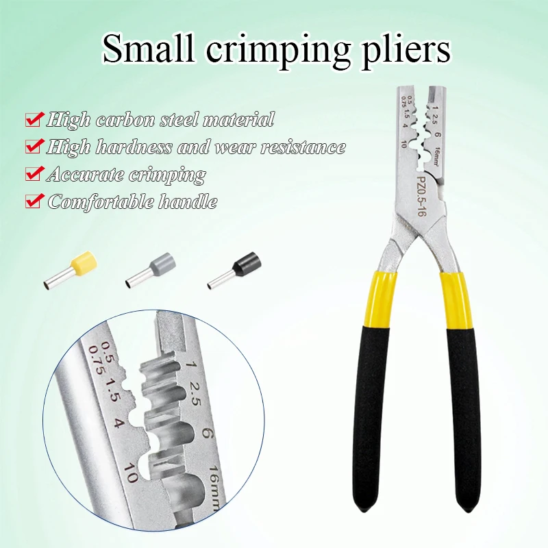 PZ0.5-16 crimping tool small copper tube type terminal special tubular terminal hand pliers crimping tool hand tool
PZ0.5-16 crimping tool small copper tube type terminal special tubular terminal hand pliers crimping tool hand tool