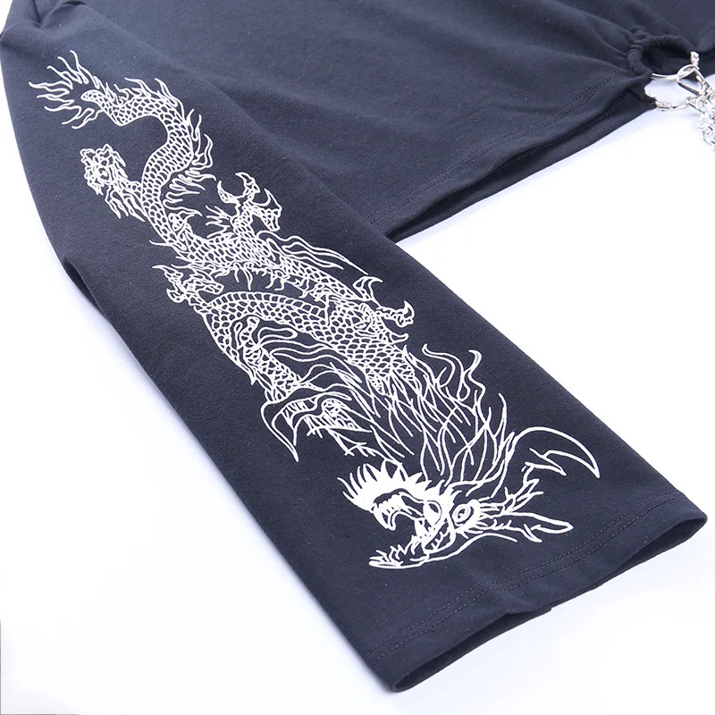 Fashion Women Loose Crop Long Sleeve Tops Sweatshirt Harajuku Gothic Dragon Printing Chain Patchwork Autumn Spring Streetwear
Fashion Women Loose Crop Long Sleeve Tops Sweatshirt Harajuku Gothic Dragon Printing Chain Patchwork Autumn Spring Streetwear