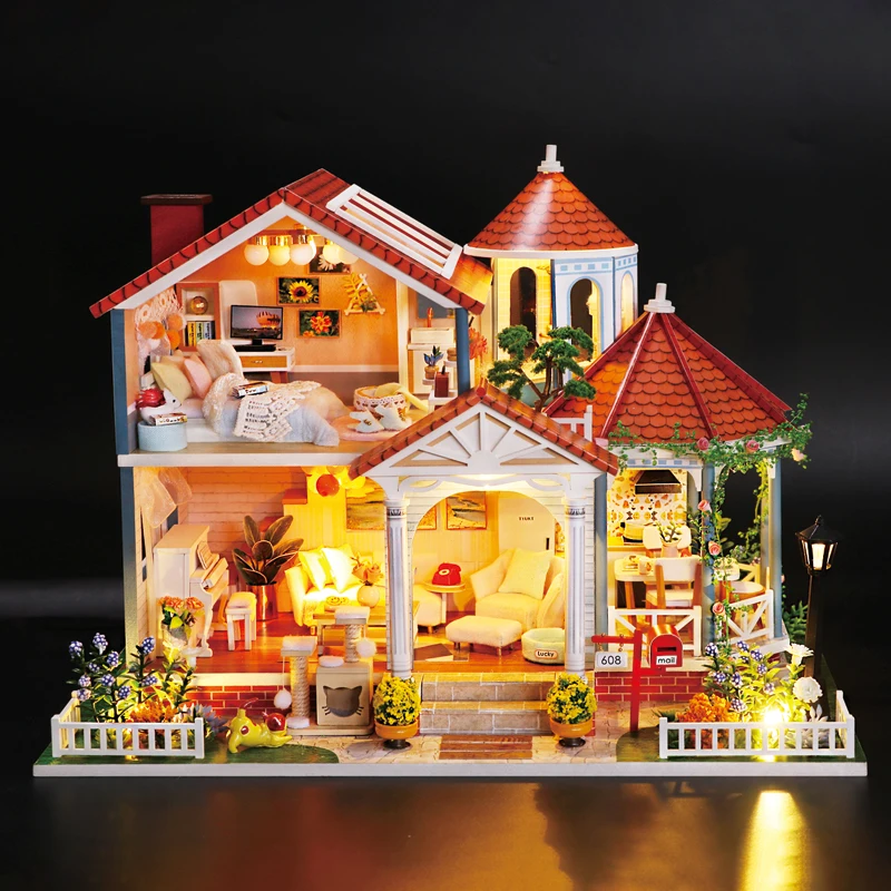 DIY-KIT DIY Dollhouse Wooden Doll Houses Miniature Doll House Furniture Kit Casa Music Led Toys For Children Birthday Gift
DIY-KIT DIY Dollhouse Wooden Doll Houses Miniature Doll House Furniture Kit Casa Music Led Toys For Children Birthday Gift