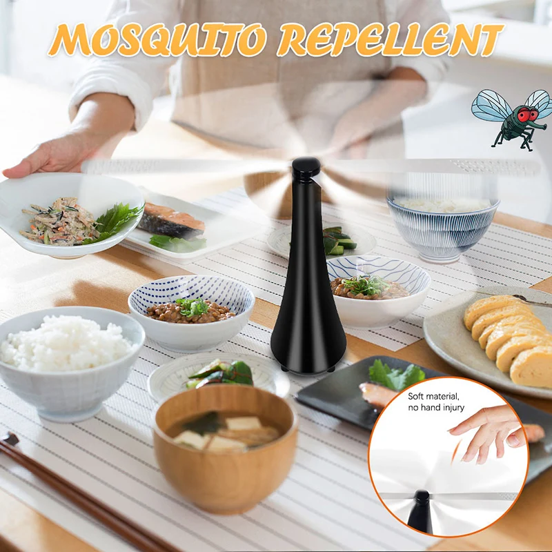 

Home Fly Repellent Fan Keep Flies Bugs Away From Food Picnic Meal Protector Mosquito Trap Fly Destroyer Mosquitoes Insect Killer