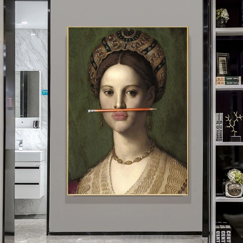 Famous Paintings Woman Drawing Pencil on Nose Canvas Painting Wall Art Posters and Prints Picture for Living Room Home Decor
Famous Paintings Woman Drawing Pencil on Nose Canvas Painting Wall Art Posters and Prints Picture for Living Room Home Decor