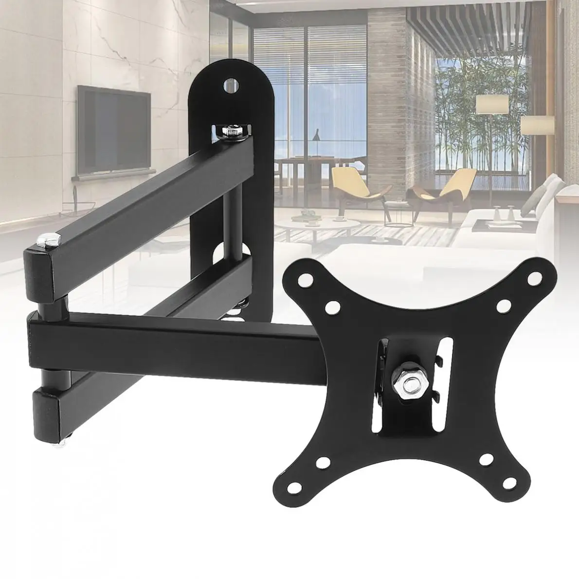 

10KG Adjustable Flat Panel Frame TV Wall Mount Bracket Support 10 Degrees Tilt with Small Wrench for 10-26 Inch LCD LED Monitor