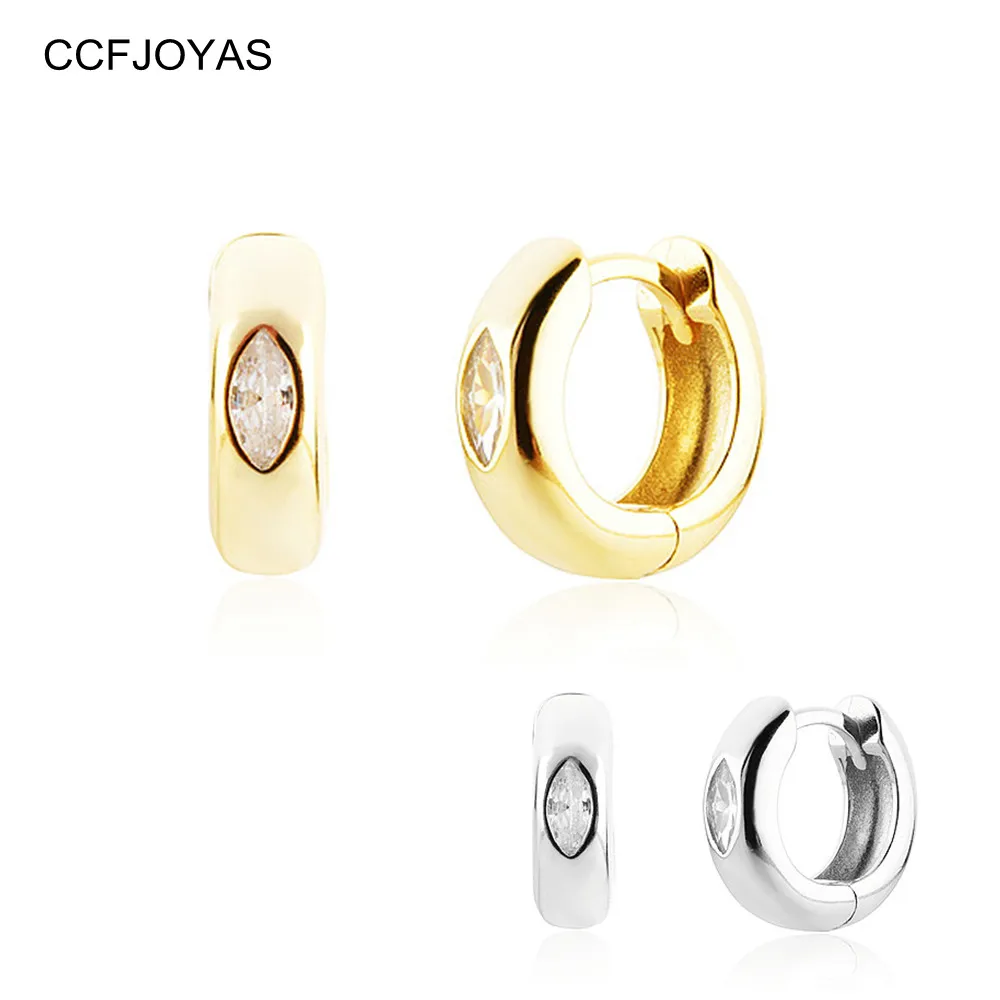 CCFJOYAS 8.5mm 925 Sterling Silver Horse Eye Zircon Round Circle Earrings European and American Punk Geometric Hoop Earrings
CCFJOYAS 8.5mm 925 Sterling Silver Horse Eye Zircon Round Circle Earrings European and American Punk Geometric Hoop Earrings