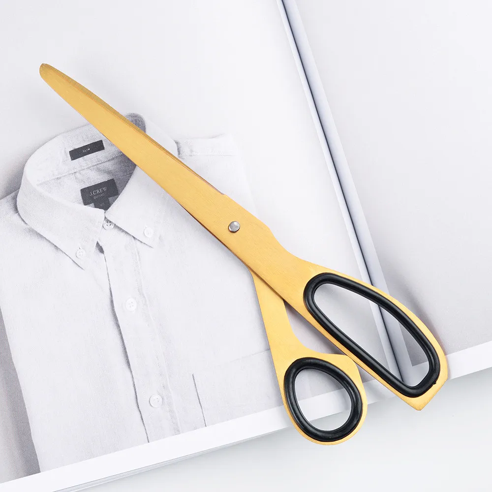 Golden Stainless Steel Scissors Household Office Ribbon-cutting Scissors Asymmetry Fabric Dressmaking Tailor Shear Cutting Tools
Golden Stainless Steel Scissors Household Office Ribbon-cutting Scissors Asymmetry Fabric Dressmaking Tailor Shear Cutting Tools