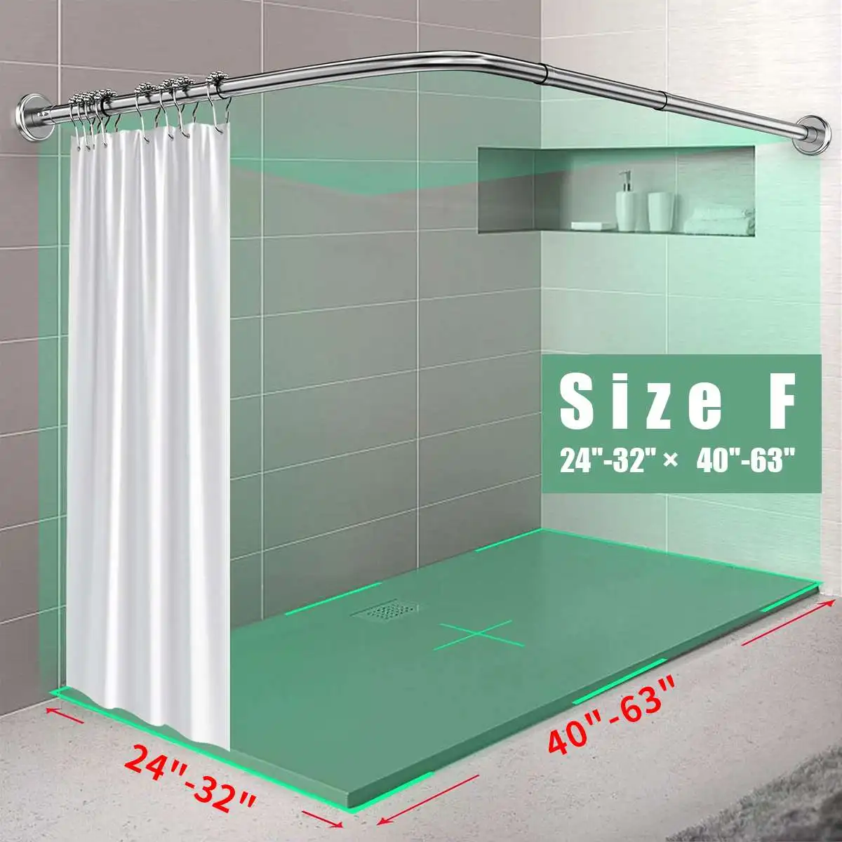 6 Size U-Shaped Shower Curtain Rod Retractable Curved 201 Stainless Steel Rail Rod No Punching Bathroom Curtain Mounting Rod
6 Size U-Shaped Shower Curtain Rod Retractable Curved 201 Stainless Steel Rail Rod No Punching Bathroom Curtain Mounting Rod