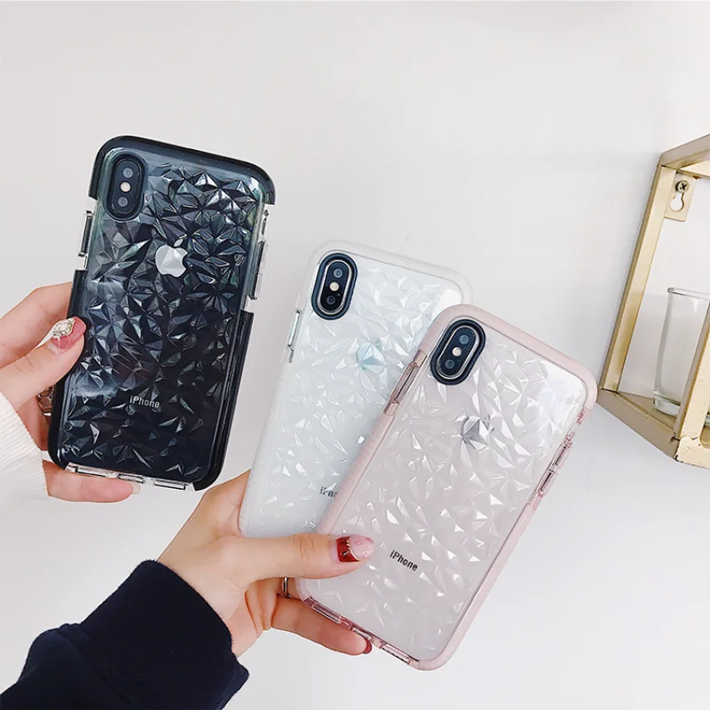 Прозрачный силиконовый чехол для телефона с алмазным узором для IPhone 11 Pro Max XS XR, Прозрачная мягкая Противоударная задняя крышка из ТПУ для Apple...
Прозрачный силиконовый чехол для телефона с алмазным узором для IPhone 11 Pro Max XS XR, Прозрачная мягкая Противоударная задняя крышка из ТПУ для Apple...