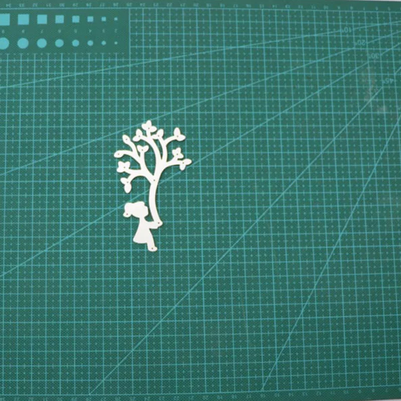 Маленькая девочка дерево металлическая высечка для DIY фотоальбома декоративное