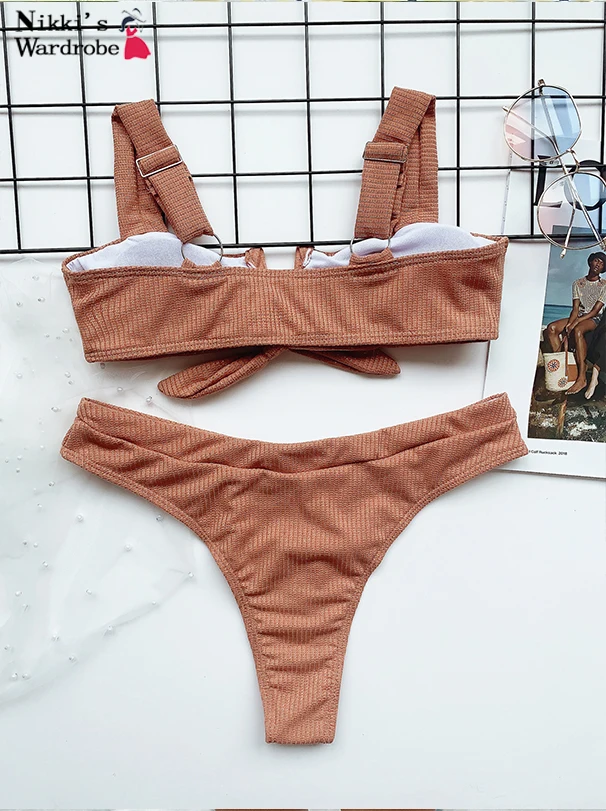 Women Sexy Two Piece Bikini Sets Push Up Solid Swimsuit High Waist Beachwear Knot Front Bathing Suit Female Hot Bathing Suits
Women Sexy Two Piece Bikini Sets Push Up Solid Swimsuit High Waist Beachwear Knot Front Bathing Suit Female Hot Bathing Suits