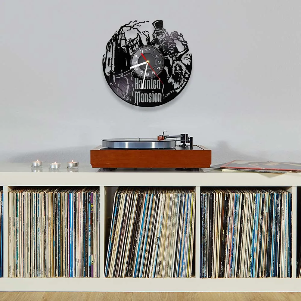 Haunted House LP Vinyl Record Wall Clock Gothic Building Horrible Themed Vintage Design Illuminated Wall Watch Halloween Decor
Haunted House LP Vinyl Record Wall Clock Gothic Building Horrible Themed Vintage Design Illuminated Wall Watch Halloween Decor