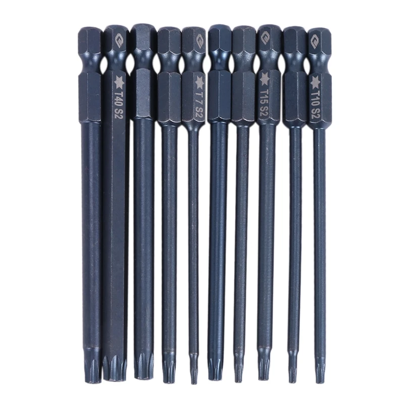 10Pcs T7-T40 netic Torx Screwdriver Bits 1/4 Inch Hex Electric Security Screwdriver Drill Set with Hole Hand Tool
10Pcs T7-T40 netic Torx Screwdriver Bits 1/4 Inch Hex Electric Security Screwdriver Drill Set with Hole Hand Tool