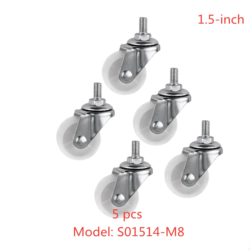 5 Pcs/Lot Casters Spot 1.5 Inch White Pp Screw Universal Caster M8 Cm Steering Wheel Wear Resistant Nylon Furniture
5 Pcs/Lot Casters Spot 1.5 Inch White Pp Screw Universal Caster M8 Cm Steering Wheel Wear Resistant Nylon Furniture
