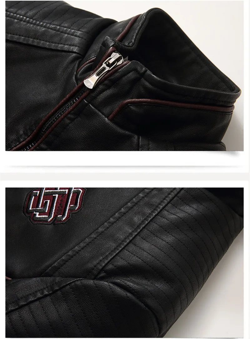 New product men's motorcycle leather jacket with stand collar men's plus velvet PU leather jacket men's leather jacket
New product men's motorcycle leather jacket with stand collar men's plus velvet PU leather jacket men's leather jacket