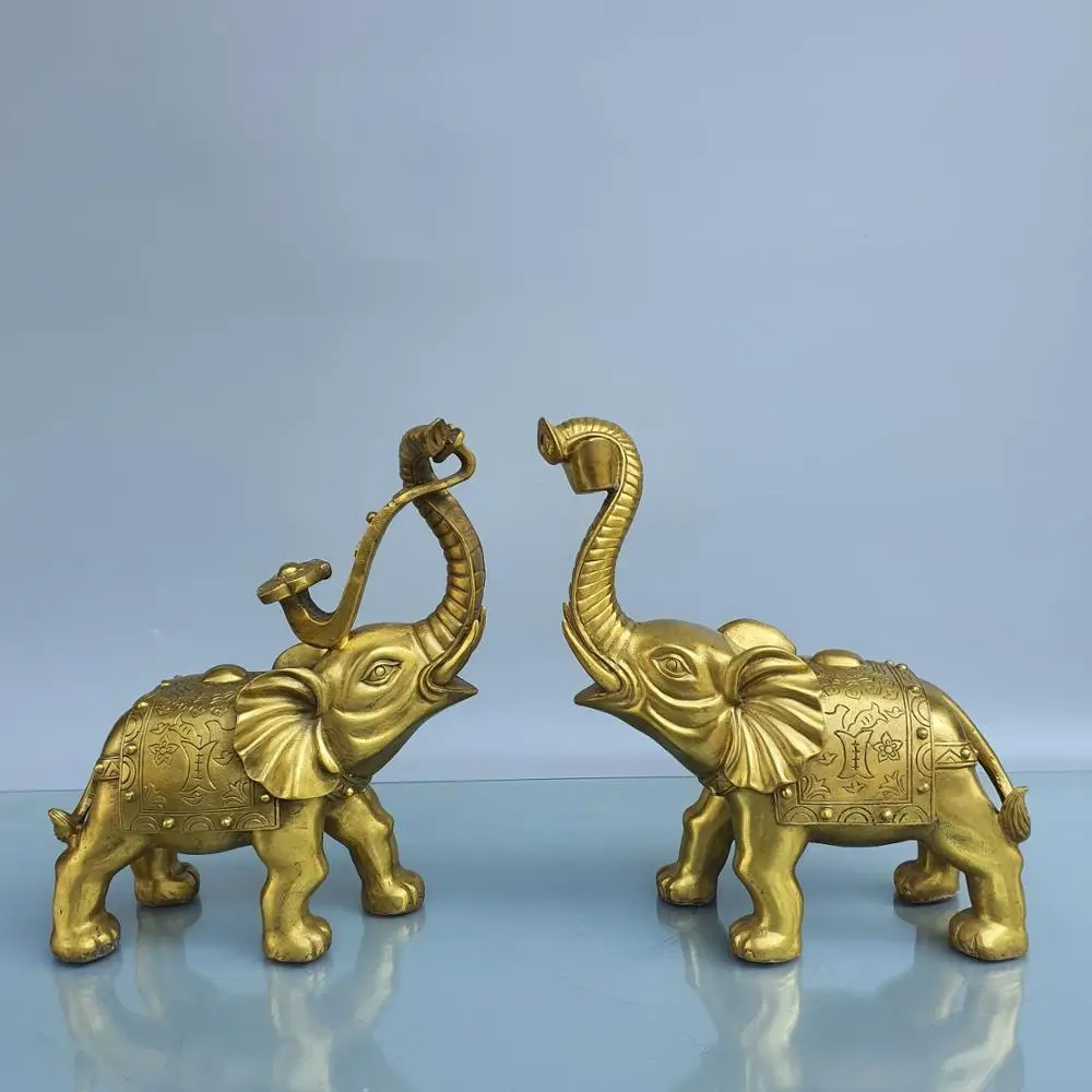 Home Decor 7" Chinese Seikos Bronze Elephant statue A pair Ingot as image Implication Lucky fortune
Home Decor 7" Chinese Seikos Bronze Elephant statue A pair Ingot as image Implication Lucky fortune