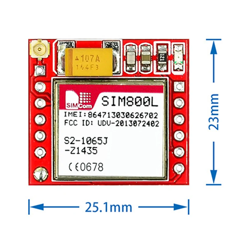 Smallest SIM800L GPRS GSM Breakout Module MicroSIM Card Core Board Quad-Band 850/900/1800/1900MHz SIM Card Slot
Smallest SIM800L GPRS GSM Breakout Module MicroSIM Card Core Board Quad-Band 850/900/1800/1900MHz SIM Card Slot