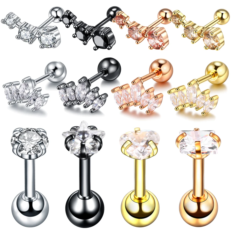 1PC Steel Ear Tragus Cartilage Piercing Crystal Flower Conch Lobe Earrings Barbell Piercing Orelha Stud Helix Sexy Jewelry
1PC Steel Ear Tragus Cartilage Piercing Crystal Flower Conch Lobe Earrings Barbell Piercing Orelha Stud Helix Sexy Jewelry