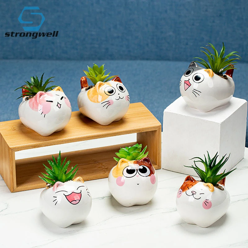 Strongwell Cartoon Cats Ceramic Flower Pot Home Decoration Accessories Living Room Office Balcony Decoration Bonsai Planter
Strongwell Cartoon Cats Ceramic Flower Pot Home Decoration Accessories Living Room Office Balcony Decoration Bonsai Planter