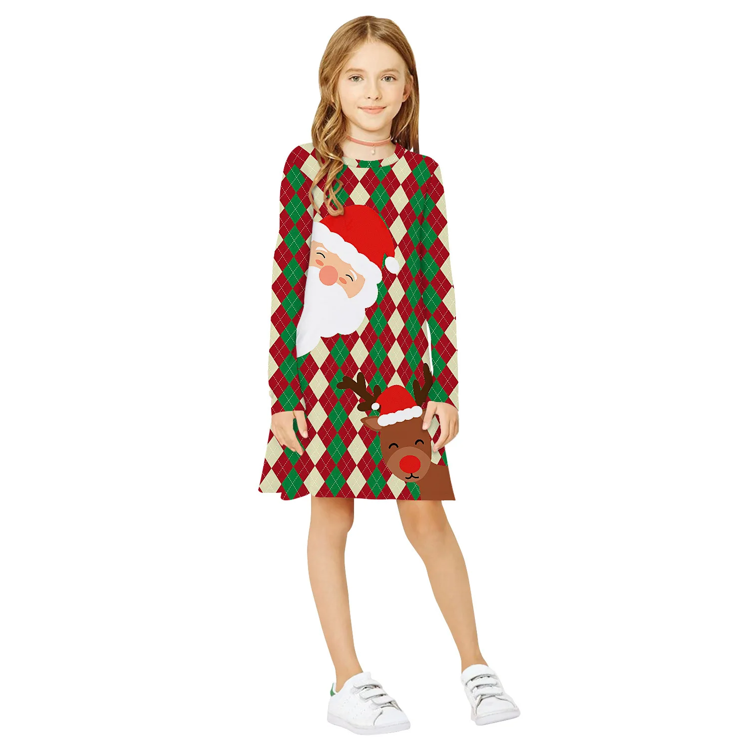 Girl's Clothes Christmas Llama Crew Neck Pullover Long-sleeved A-line Skirt Dress Girl Christmas Party Dress Cosplay
Girl's Clothes Christmas Llama Crew Neck Pullover Long-sleeved A-line Skirt Dress Girl Christmas Party Dress Cosplay