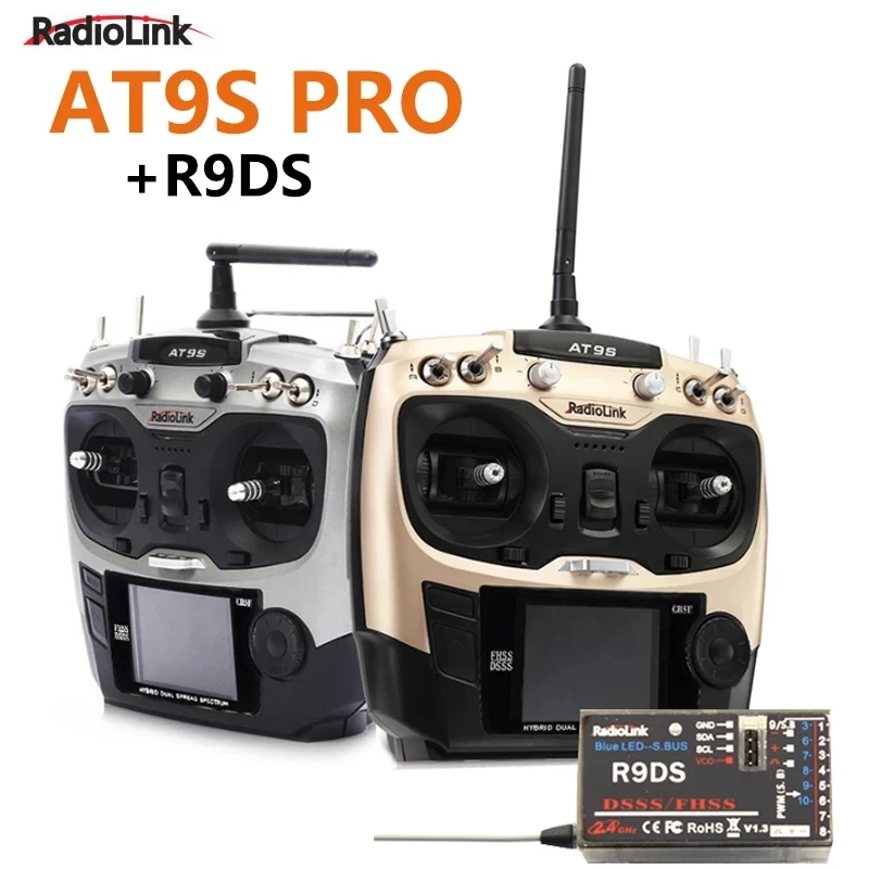 

Radiolink AT9S Pro TX 10/12CH RC Radio Controller RC transmitter with R9DS RX 2.4G receiver for RC FPV Racing Drone