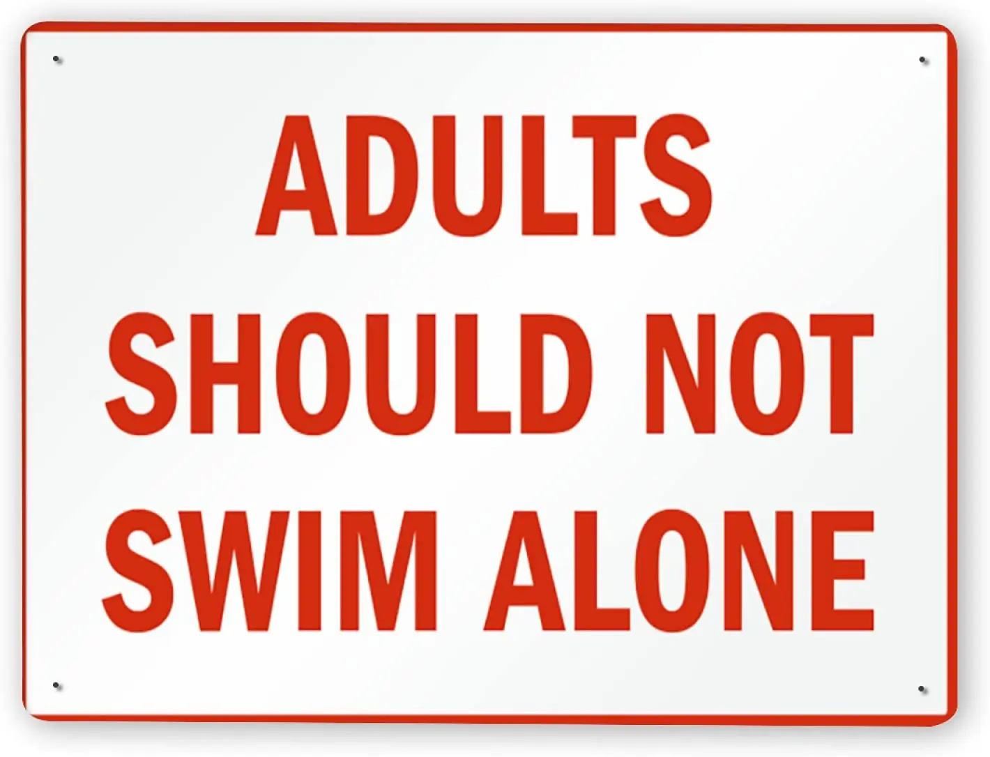 1595 Warning Sign,Swimming Pool Sign Adults Should Not Swim Alone,Tin Aluminum Metal Decor Painting Traffic Warning Sign
1595 Warning Sign,Swimming Pool Sign Adults Should Not Swim Alone,Tin Aluminum Metal Decor Painting Traffic Warning Sign