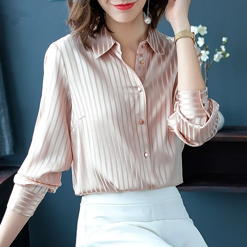 Women Tops and Blouses Office Lady Blouse Female Shirt Plus Size blusa Fashion Spring 100% Silk Women's Shirts Long Sleeve
Women Tops and Blouses Office Lady Blouse Female Shirt Plus Size blusa Fashion Spring 100% Silk Women's Shirts Long Sleeve