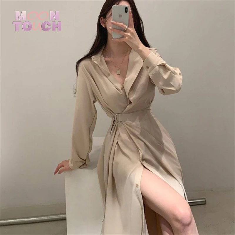Spring/Autumn Vintage French Style Design Polo-Neck Long Shirt Dress Elegant Waist Lace Harajuku Dresses for Women Party Clothes
Spring/Autumn Vintage French Style Design Polo-Neck Long Shirt Dress Elegant Waist Lace Harajuku Dresses for Women Party Clothes