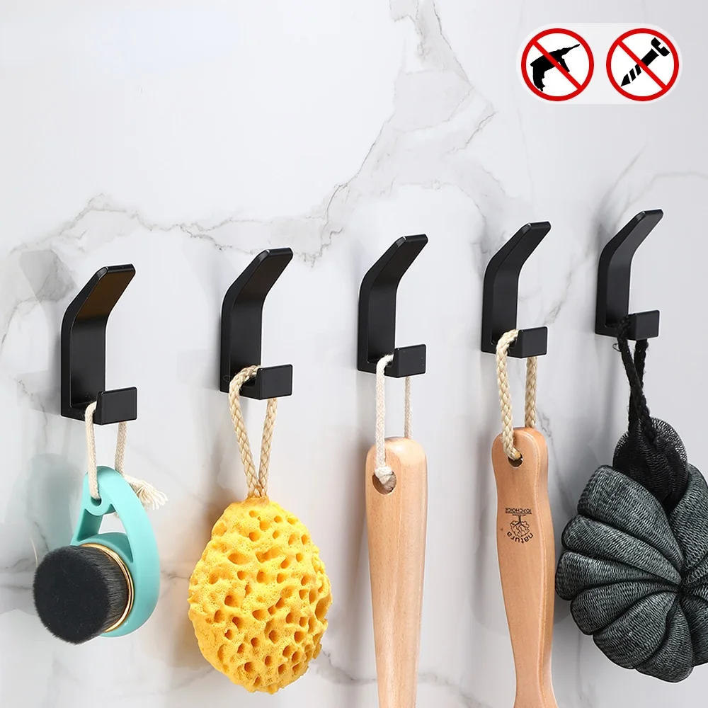 Black Robe Hooks Clothes Hanger Punch Free Space Aluminum Rustproof Towel Hook Coat Hanger Key Rack Bathroom Accessories WB8121
Black Robe Hooks Clothes Hanger Punch Free Space Aluminum Rustproof Towel Hook Coat Hanger Key Rack Bathroom Accessories WB8121
