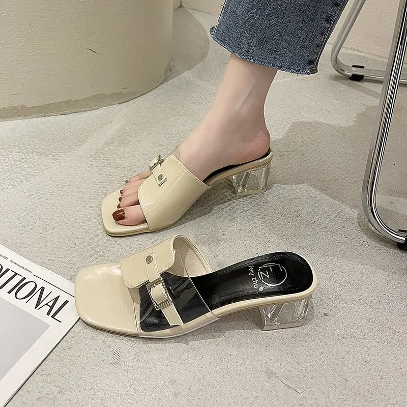 Transparent Heel Slippers Women Thick Heel PVC Slippers Women Shoes Summer Casual Outdoor Open Toe Clear Heel Sandals 2021
Transparent Heel Slippers Women Thick Heel PVC Slippers Women Shoes Summer Casual Outdoor Open Toe Clear Heel Sandals 2021