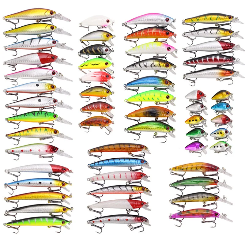 Dropshipping 56 Pcs Fishing Lures Minnow Hard Lures Crankbait Fit Saltwater and Freshwater Fishing Tackle Box Kit Custom
Dropshipping 56 Pcs Fishing Lures Minnow Hard Lures Crankbait Fit Saltwater and Freshwater Fishing Tackle Box Kit Custom