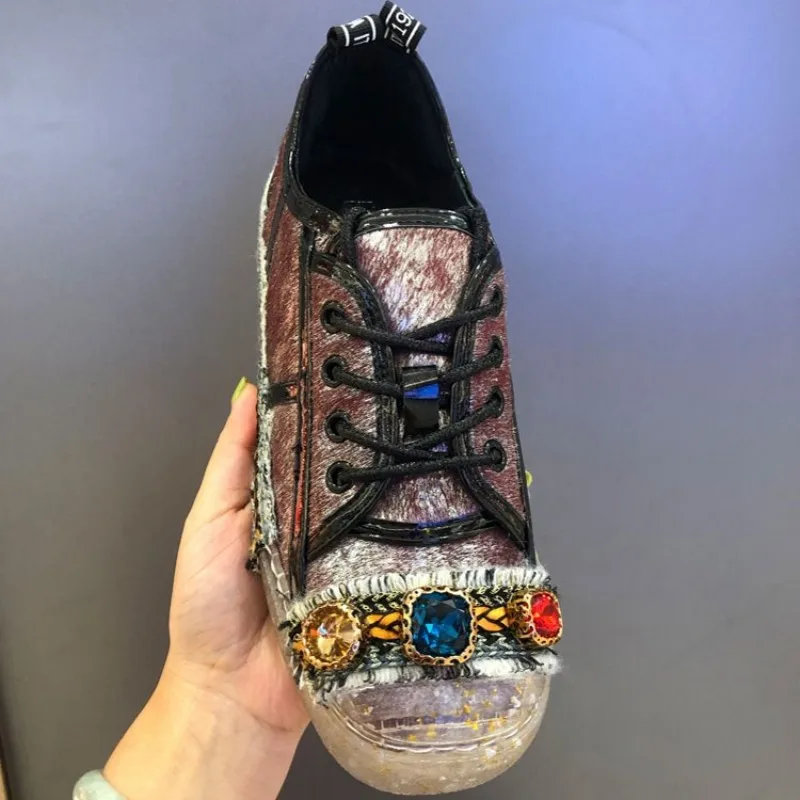 Street Rhinestone Lace Up Canvas Shoes Women Spring Rivet Sneakers Brand Real Leather Espadrilles Zapatos De Mujer 34-40
Street Rhinestone Lace Up Canvas Shoes Women Spring Rivet Sneakers Brand Real Leather Espadrilles Zapatos De Mujer 34-40