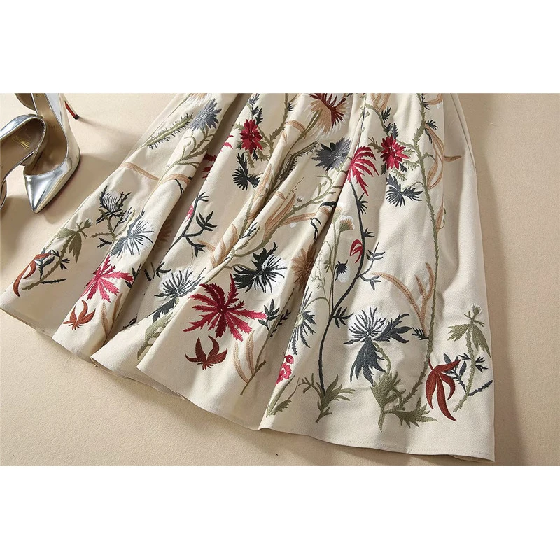 Elegant Sleeveless Floral Embroidery Mid Calf Party Tank Dress Europe Fashion Runway Dress Spring Summer 2020 New Women's
Elegant Sleeveless Floral Embroidery Mid Calf Party Tank Dress Europe Fashion Runway Dress Spring Summer 2020 New Women's