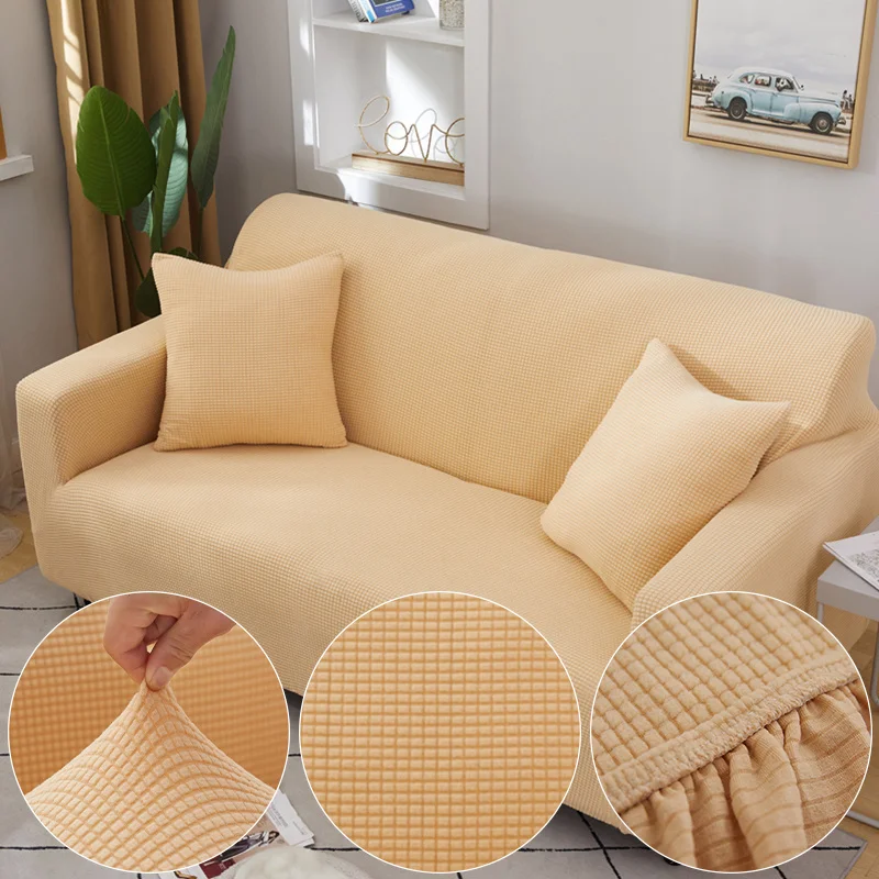 Plaid Jacquard Llight Yellow Sofa Cover For Living Room Solid Color All-inclusive Modern Elastic Corner Couch Slipcover 45012
Plaid Jacquard Llight Yellow Sofa Cover For Living Room Solid Color All-inclusive Modern Elastic Corner Couch Slipcover 45012