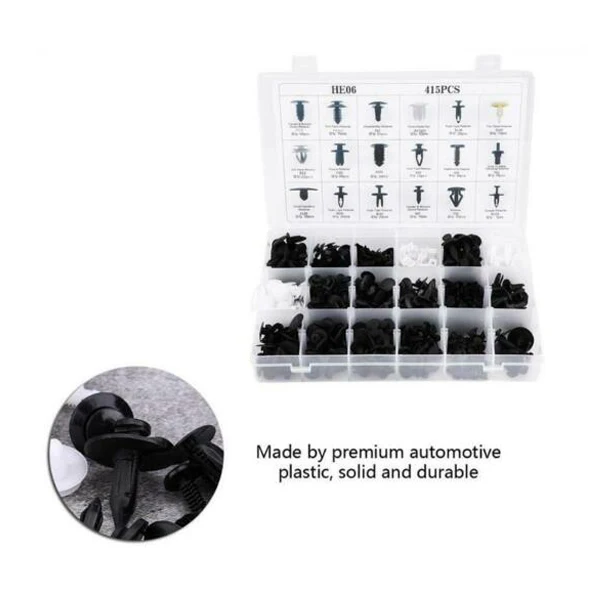 415Pcs Push Retainer Set 18 Sizes Car Auto Pins Rivet Bumper Trim Panel Clips with Tool MDJ998 | Инструменты