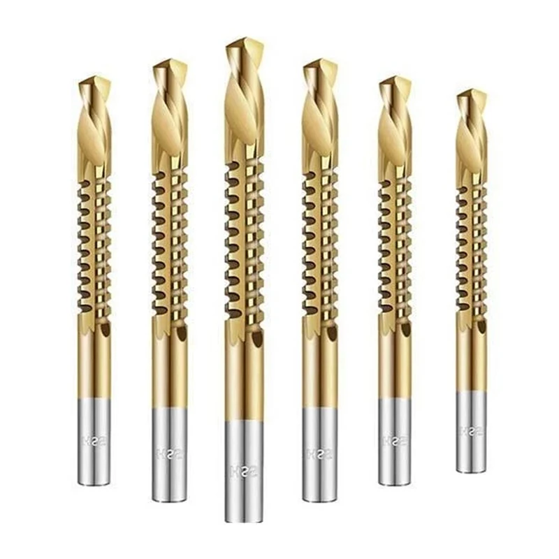 6 Pieces Twist Drill Bit Set Grooving Cutting Thread Spiral Screw Tap Metal Wood Punch Hole Cutter Power Drill Accessories
6 Pieces Twist Drill Bit Set Grooving Cutting Thread Spiral Screw Tap Metal Wood Punch Hole Cutter Power Drill Accessories