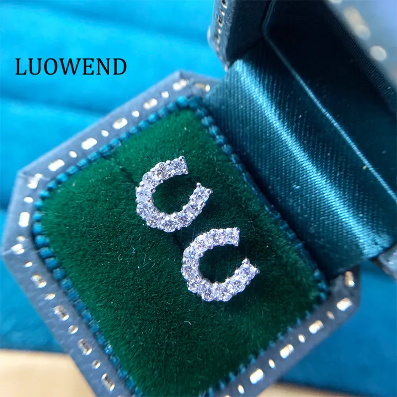 Серьги-гвоздики LUOWEND из белого золота 100% пробы, 18 К, с натуральными бриллиантами
Серьги-гвоздики LUOWEND из белого золота 100% пробы, 18 К, с натуральными бриллиантами