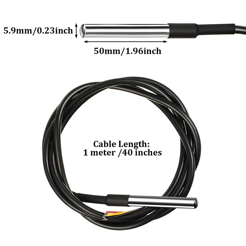 DS18B20 1 M/ 3.2 Ft Digital Temperature Thermal Cable Waterproof Probe Sensor , for Arduino (10 Pieces)
DS18B20 1 M/ 3.2 Ft Digital Temperature Thermal Cable Waterproof Probe Sensor , for Arduino (10 Pieces)