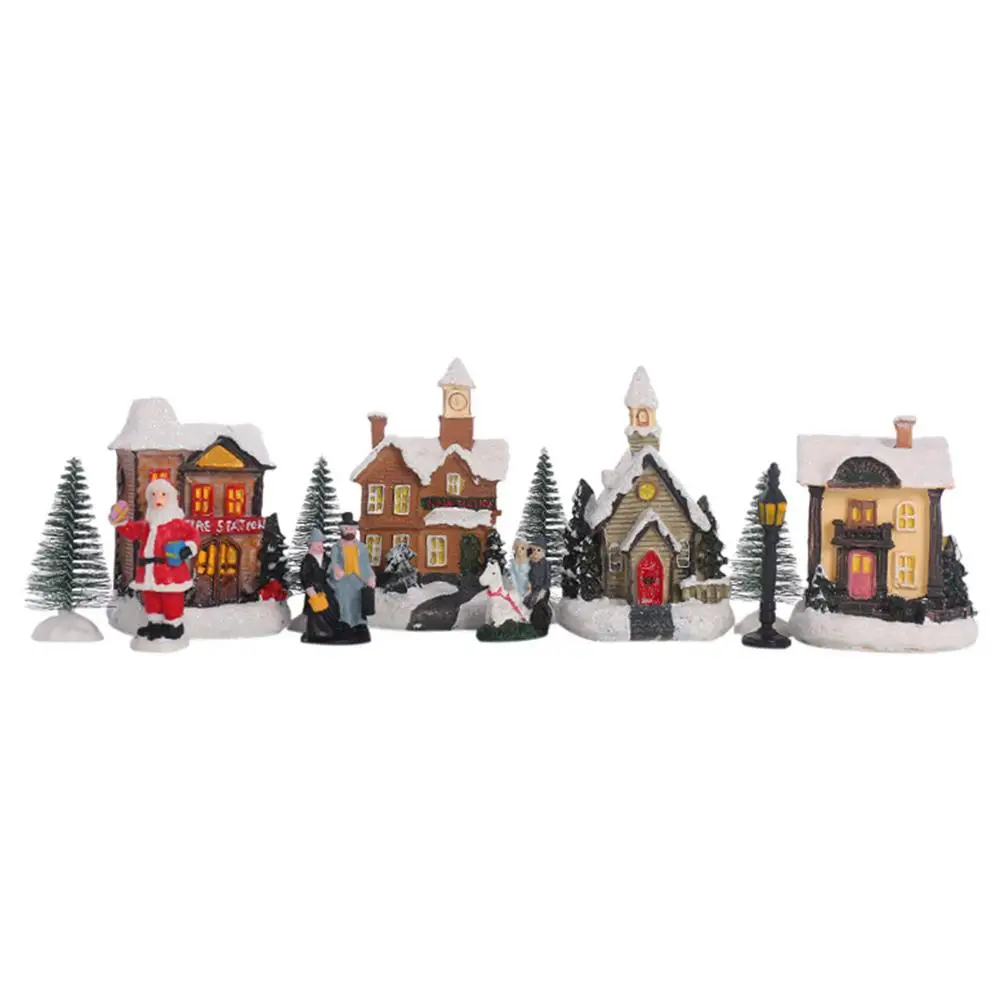 10pcs Christmas Light Village House Set Resin Luminous Christmas Decor Ornaments For Home Xmas Gift New Year Natale Navidad Noel
10pcs Christmas Light Village House Set Resin Luminous Christmas Decor Ornaments For Home Xmas Gift New Year Natale Navidad Noel