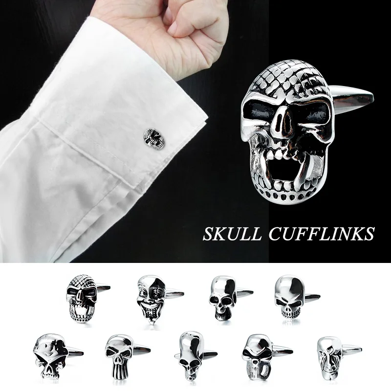 HAWSON Funny Skull/Skeleton Cufflinks for Men Fashion Men's Shirt Jewelry Cuff Links Cuff Button with Bag
HAWSON Funny Skull/Skeleton Cufflinks for Men Fashion Men's Shirt Jewelry Cuff Links Cuff Button with Bag