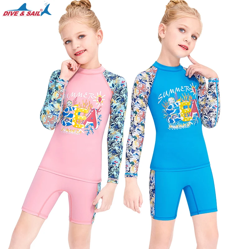 Girls Long Sleeve Rashguard Swimsuit Set Two Piece Beach Bikinki Swimwear Bathing Suits with UPF 50+ 2-10 Years 
Girls Long Sleeve Rashguard Swimsuit Set Two Piece Beach Bikinki Swimwear Bathing Suits with UPF 50+ 2-10 Years