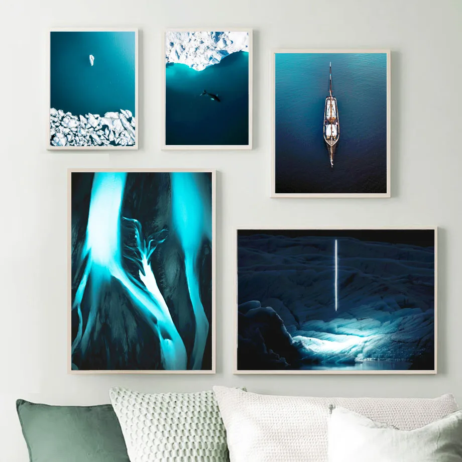 Blue Sea Glacier Whale Boat Aurora Wall Art Canvas Painting Nordic Posters And Prints Wall Pictures For Living Room Home Decor 
Blue Sea Glacier Whale Boat Aurora Wall Art Canvas Painting Nordic Posters And Prints Wall Pictures For Living Room Home Decor